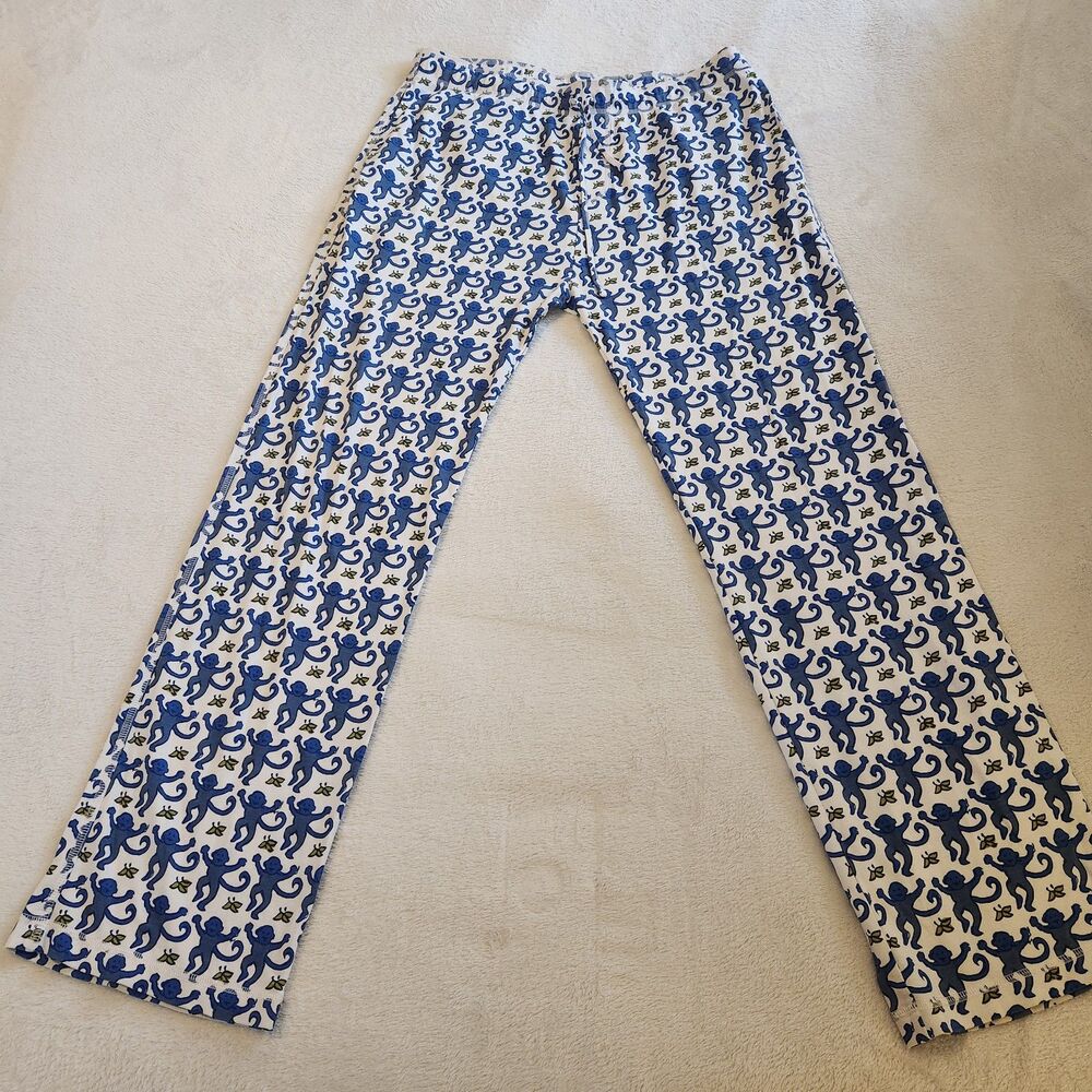 Roller Rabbit Men's Blue Monkey Simon Pajama Pants Size XL - EUC